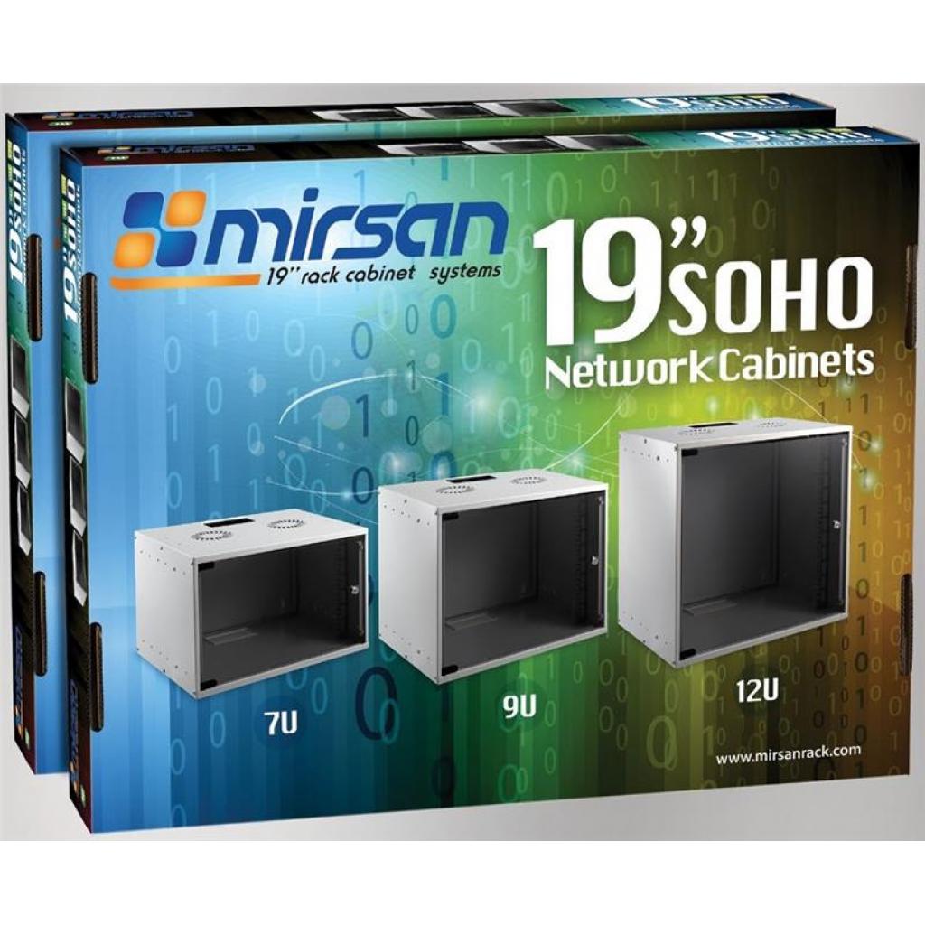 Шафа настінна Mirsan SOHO 9U 19" 535x400, RAL 7035 (MR.SOH09U40DE.02) - зображення 1
