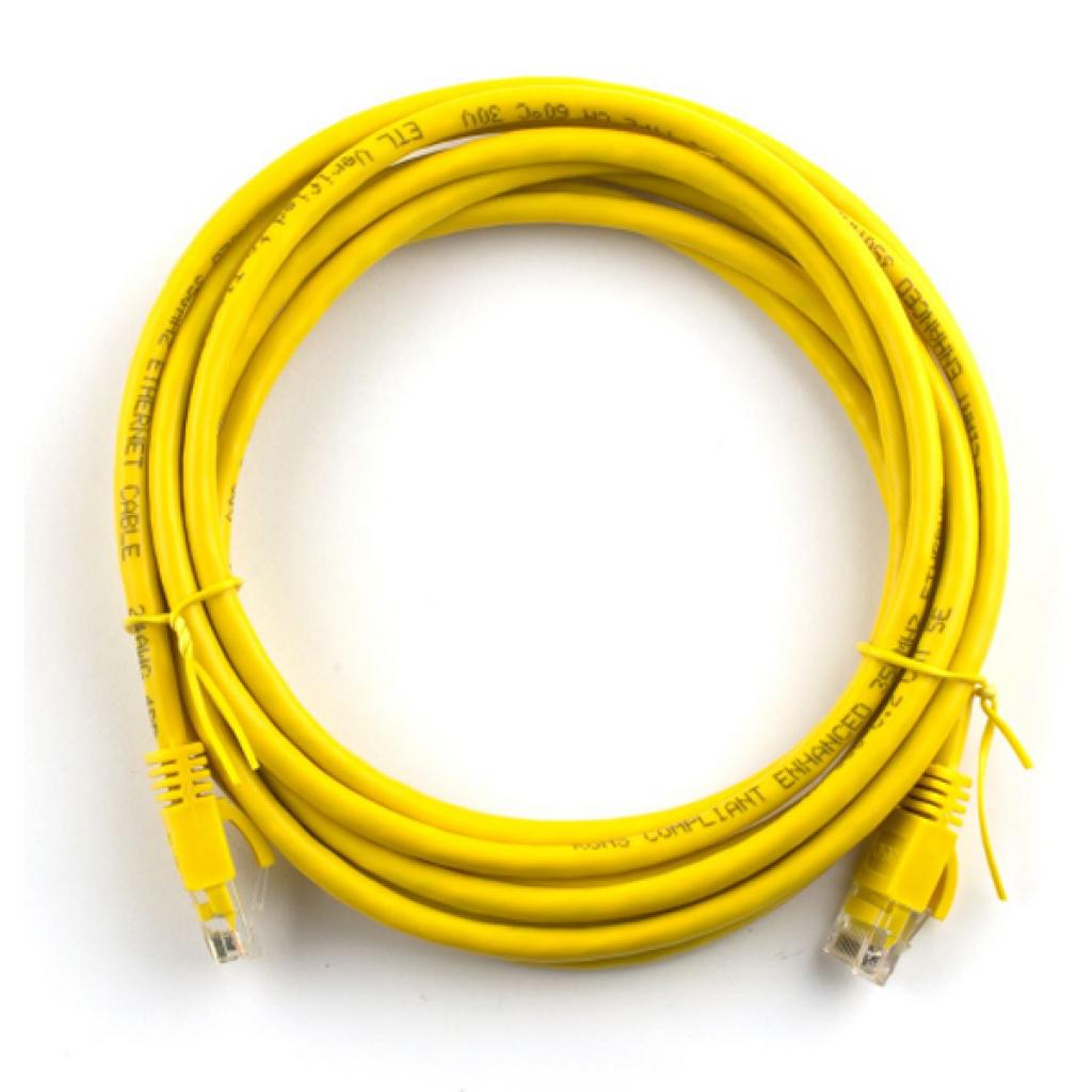 Патч-корд 1.5м, RJ-45, Cat.5e, CU, мідь, жовтий Ritar (PCR-CU/1.5Yw / 04284) - зображення 1