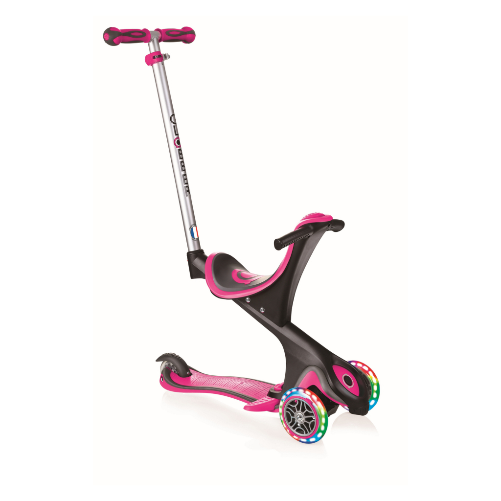 Самокат Globber EVO COMFORT LIGHTS 5 в 1 Рожевий, колеса з підсвіткою (459-110) - зображення 1
