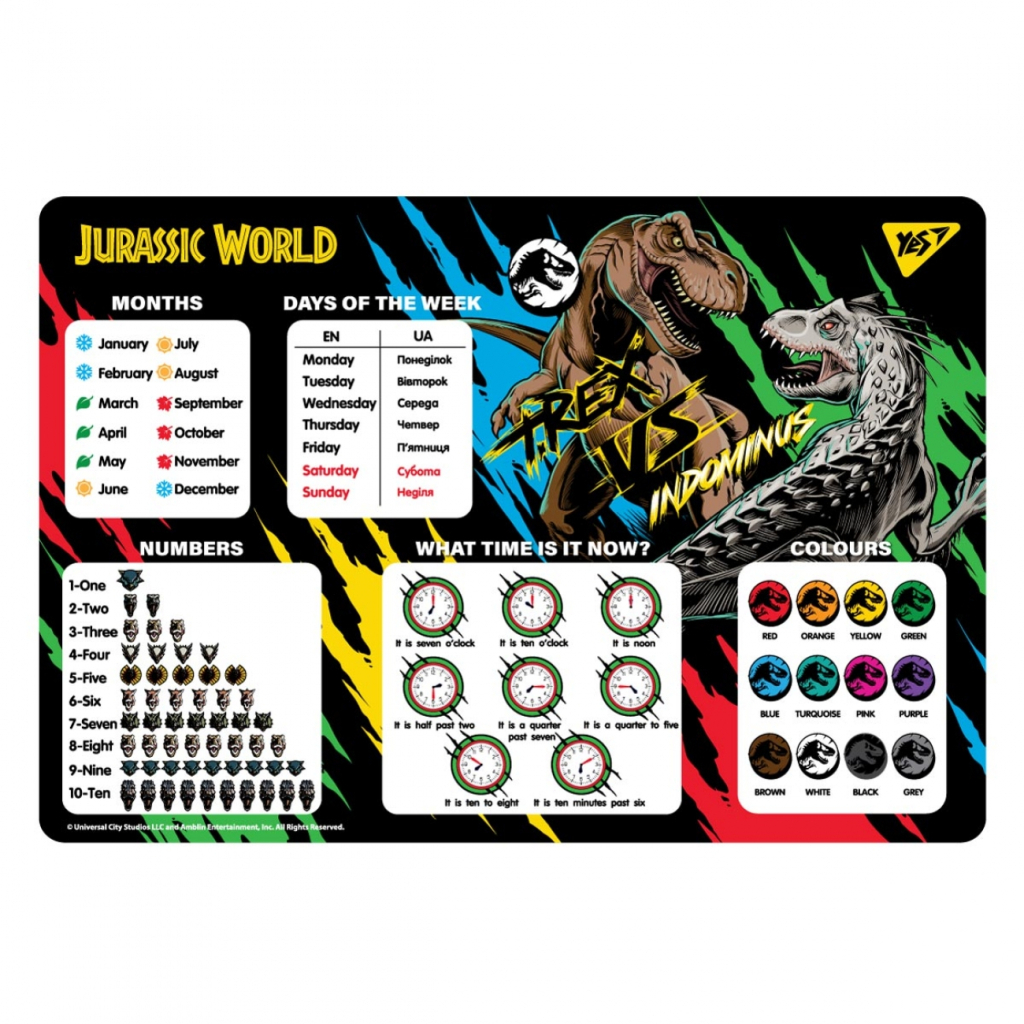Підкладка настільна Yes Jurassic World англійська (492064) - изображение 1