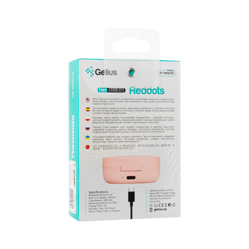 Навушники Gelius Pro Reddots TWS Earbuds GP-TWS010 Pink (00000082298) - зображення 2