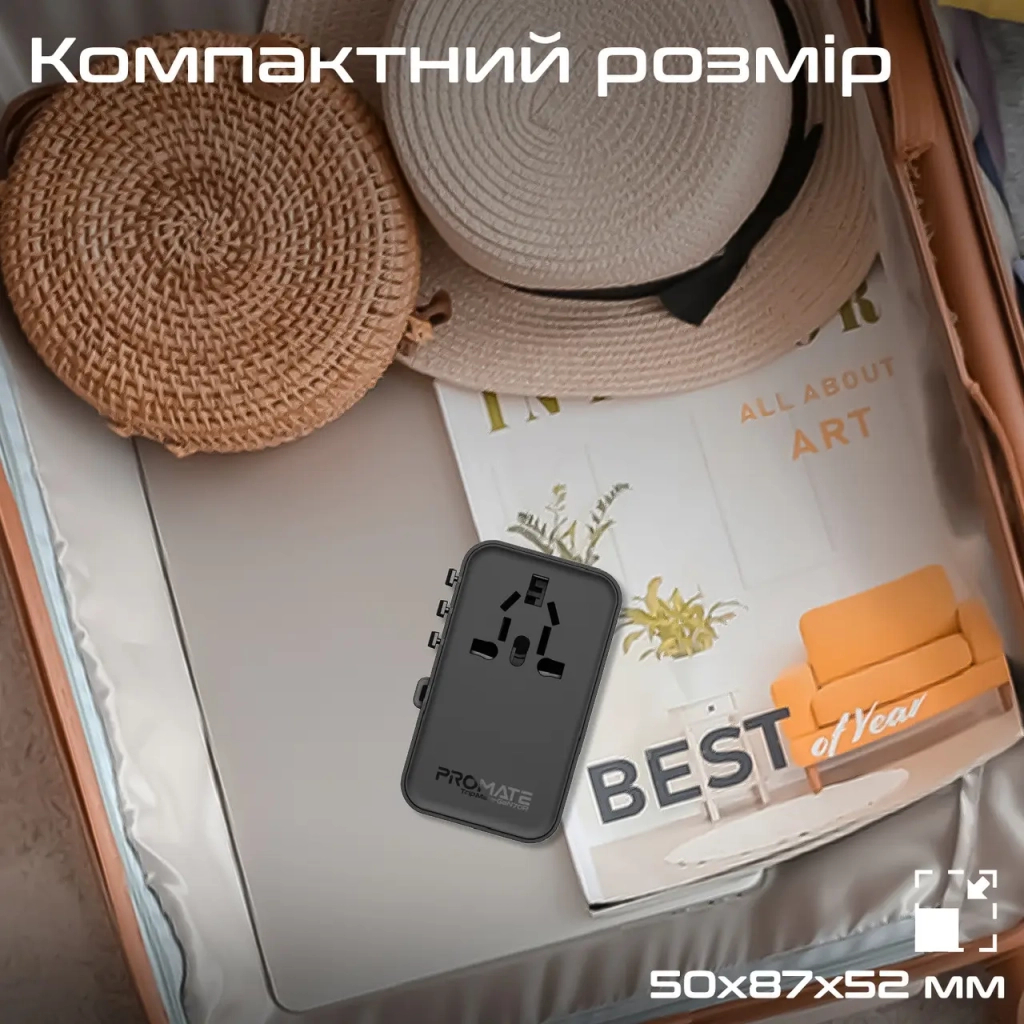 Зарядний пристрій Promate tripmate-gan70r - изображение 11