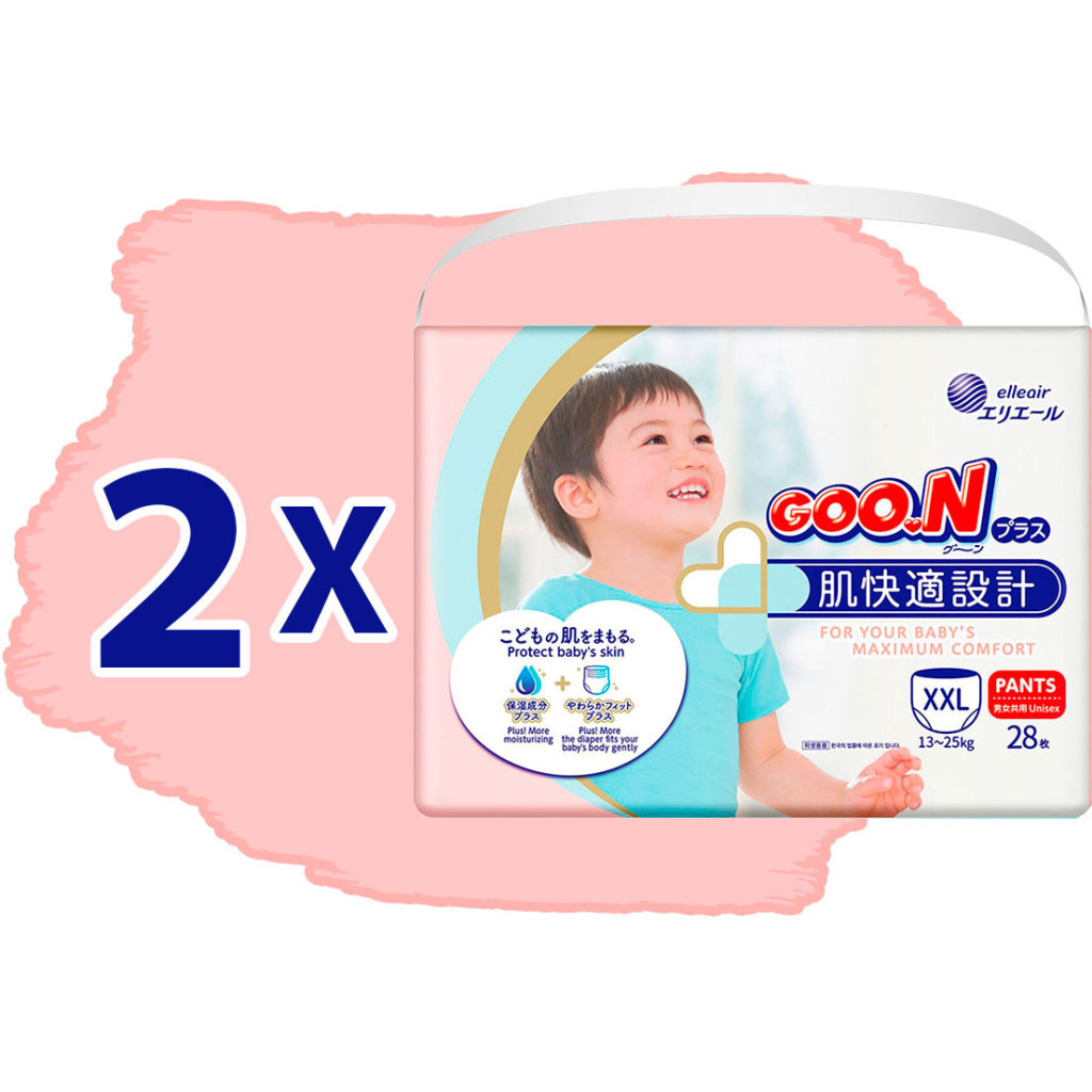 Підгузки GOO.N Plus для дітей 13-25 кг розмір XXL унісекс 56 шт (21000634-2) - зображення 2