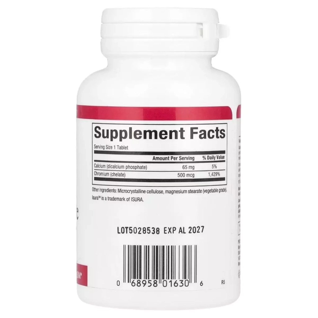 Мінерали Natural Factors Хром GTF Хелат, 500 мкг, Chromium GTF Chelate, 90 таблеток (NFS-01630) - зображення 2