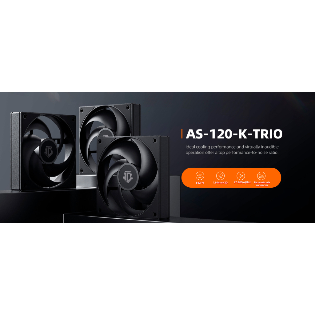 Кулер до корпусу ID-Cooling Вентилятор ID-Cooling AS-120-K Trio (AS-120-K TRIO) - зображення 9
