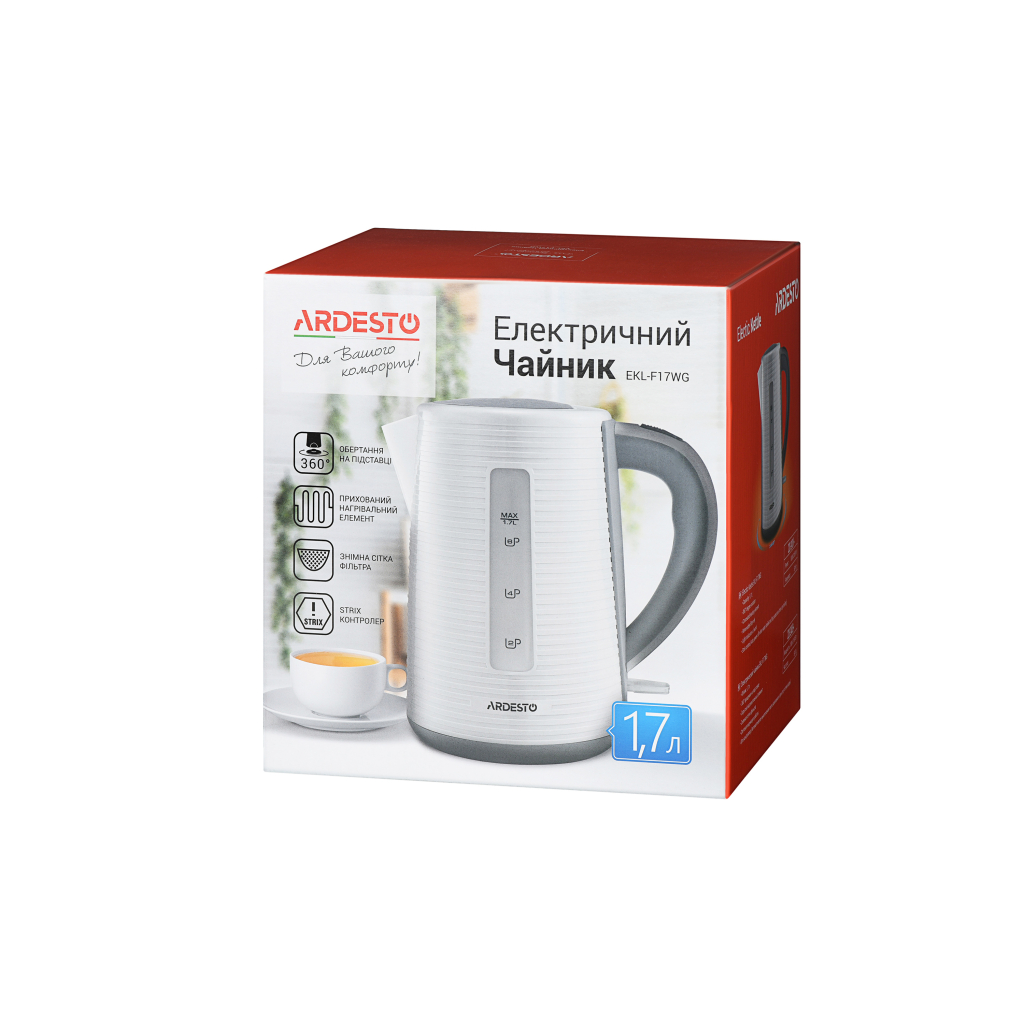 Електрочайник Ardesto EKL-F17WG - зображення 5