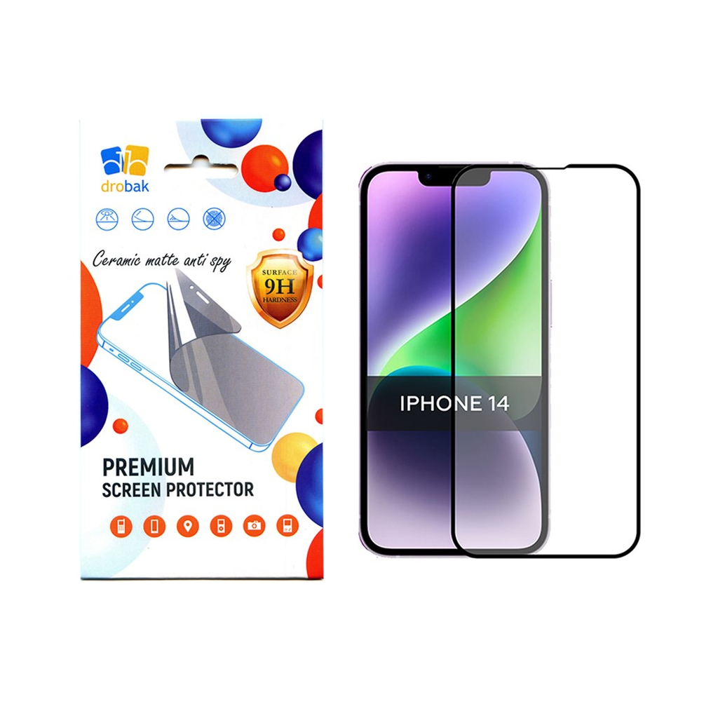 Скло захисне Drobak Matte Ceramics Anty Spy Apple iPhone 14 Pro (535330) - зображення 1
