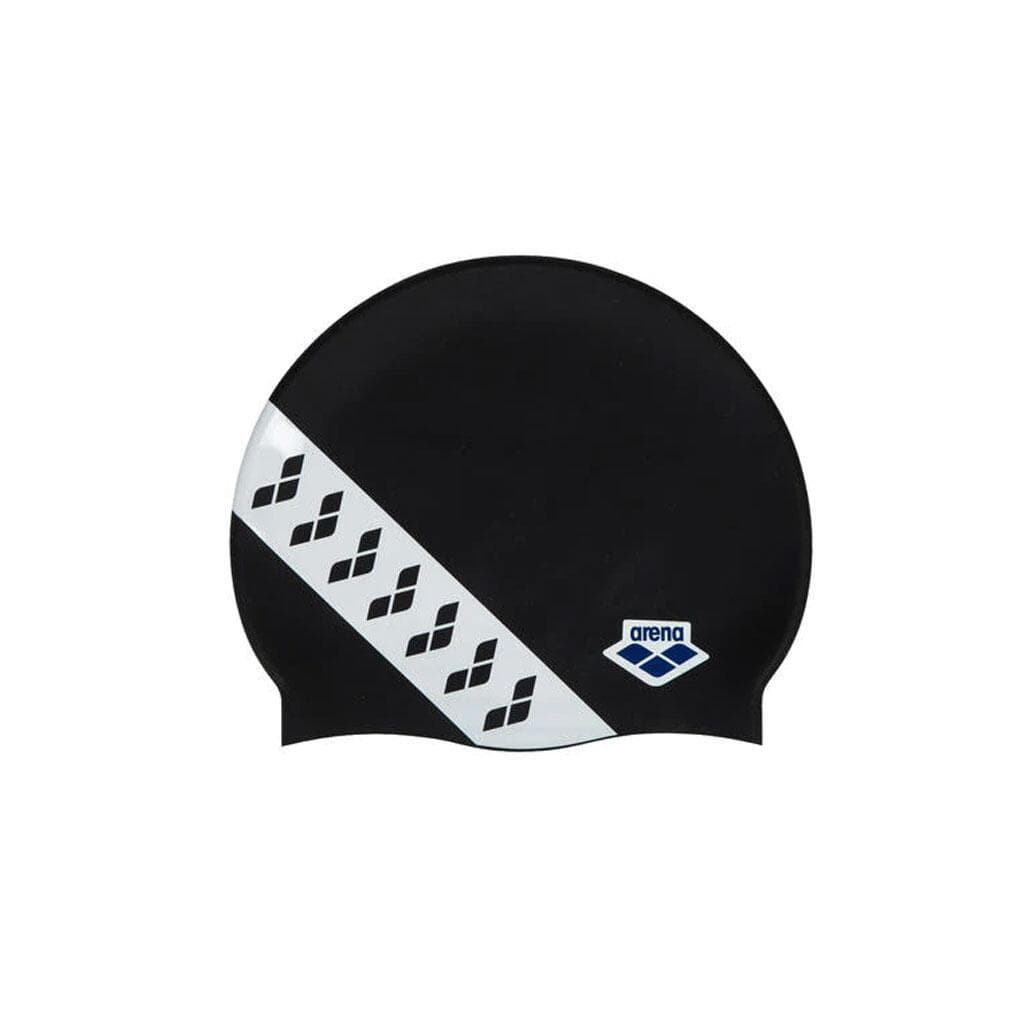 Шапка для плавання Arena Icons Team Stripe Cap 001463-111 чорний, білий Уні OSFM (3468336779156) - зображення 1