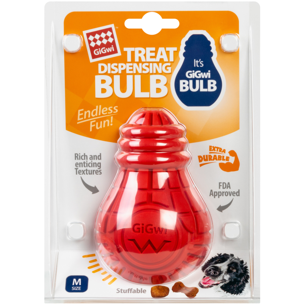 Іграшка для собак GiGwi Bulb Rubber Лампочка гумова М червона (2337) - зображення 2