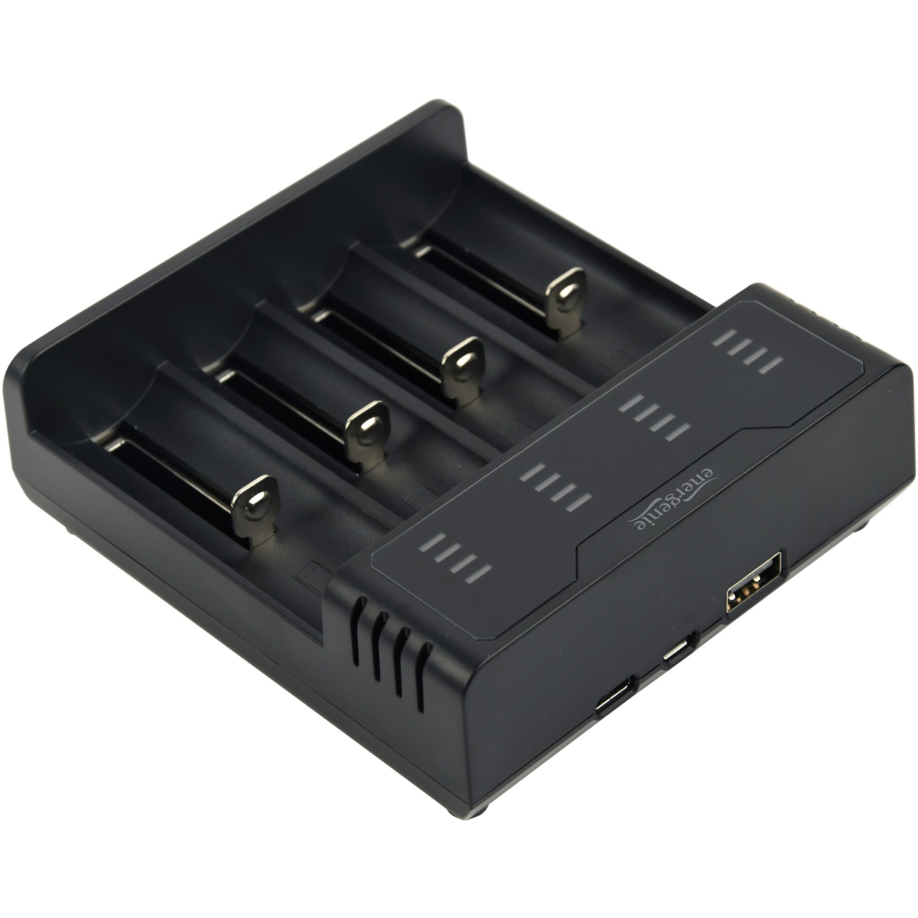 Зарядний пристрій для акумуляторів EnerGenie input:TYPE-C/Micro-USB, AAA/AA/...14650/18650, power bank function (BC-USB-02) - зображення 1