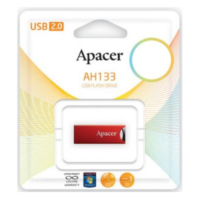 USB флеш накопичувач Apacer 32GB AH133 Red RP USB 2.0 (AP32GAH133R-1) - зображення 4