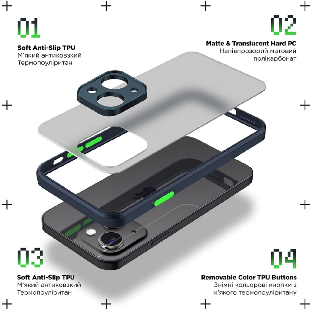Чохол до мобільного телефона Armorstandart Frosted Matte Xiaomi Redmi 12 4G Blue (ARM68551) - зображення 2
