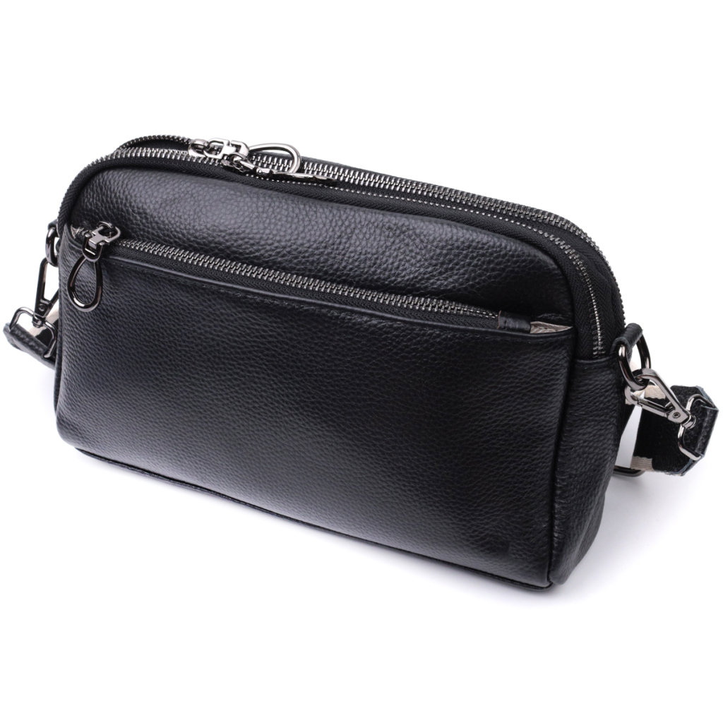 Сумка Vintage Жіноча з кишенями з натуральної шкіри Чорна (22597) - зображення 2