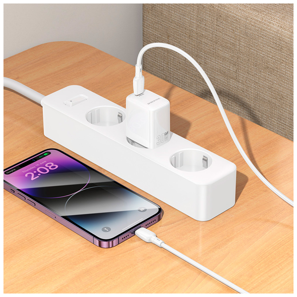 Зарядний пристрій BOROFONE BN28 Fuente USB-C PD30W White (6941991120299) - зображення 9