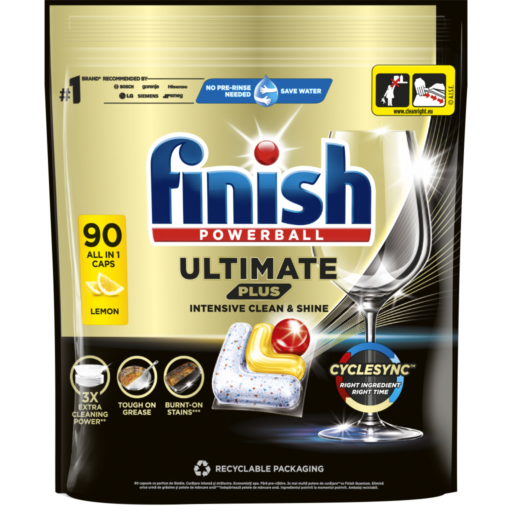 Таблетки для посудомийних машин Finish Ultimate Plus All in 1 Lemon 90 шт. (5908252011025) - зображення 1