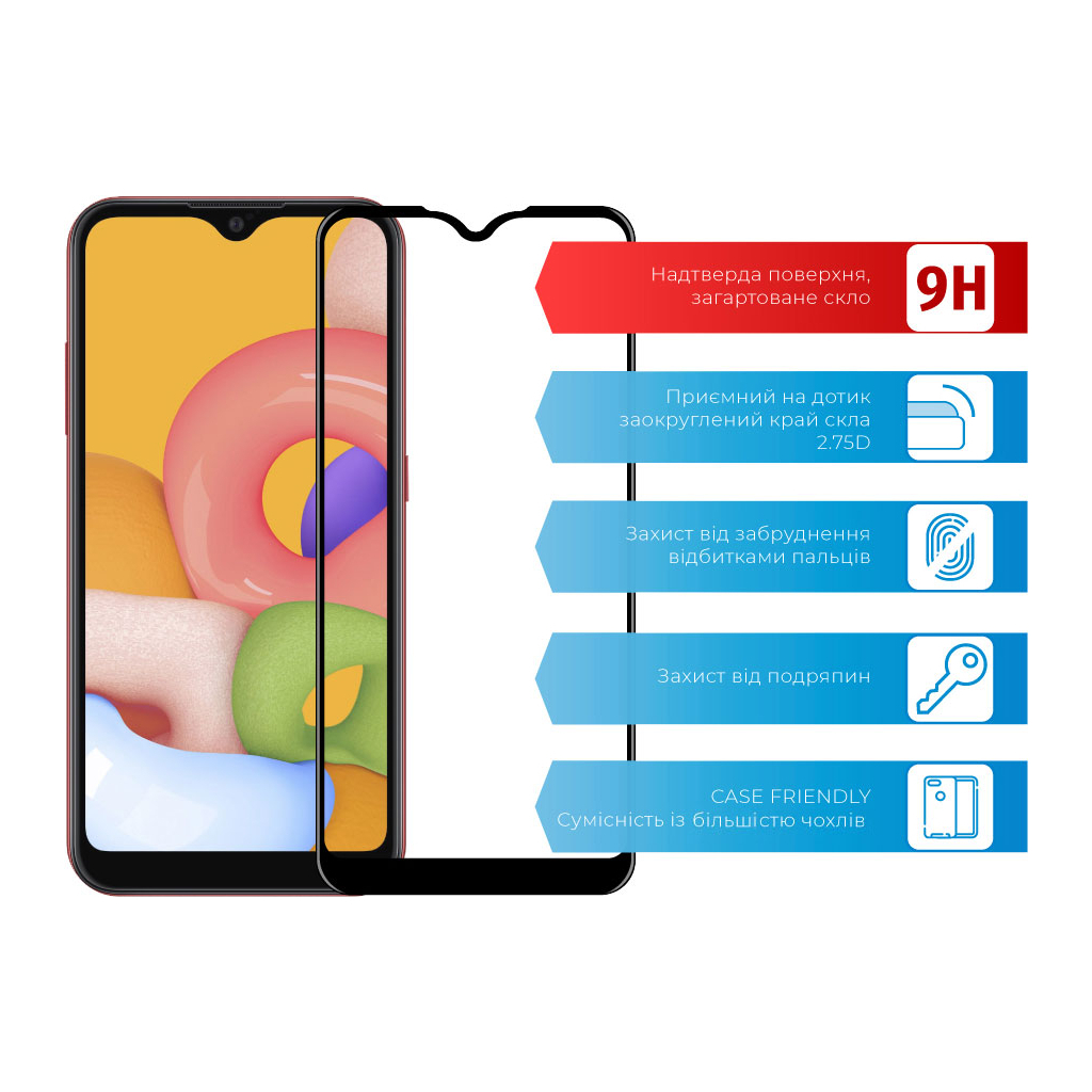 Скло захисне ACCLAB Full Glue Samsung A01 (1283126508493) - зображення 2