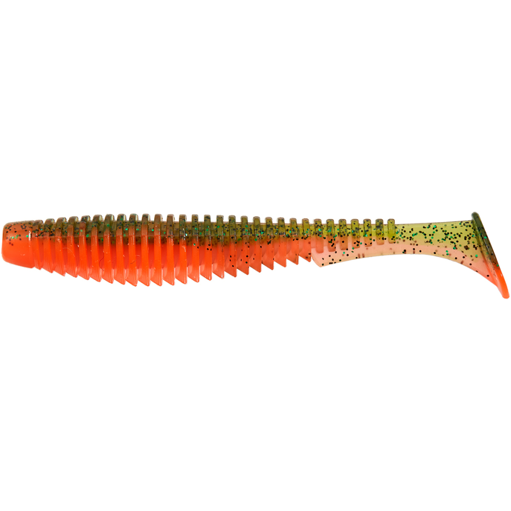 Силікон рибальський FishUP U-Shad 4" 205 - Watermelon/Flo Orange (8шт/уп) (1864.11.22) - зображення 1