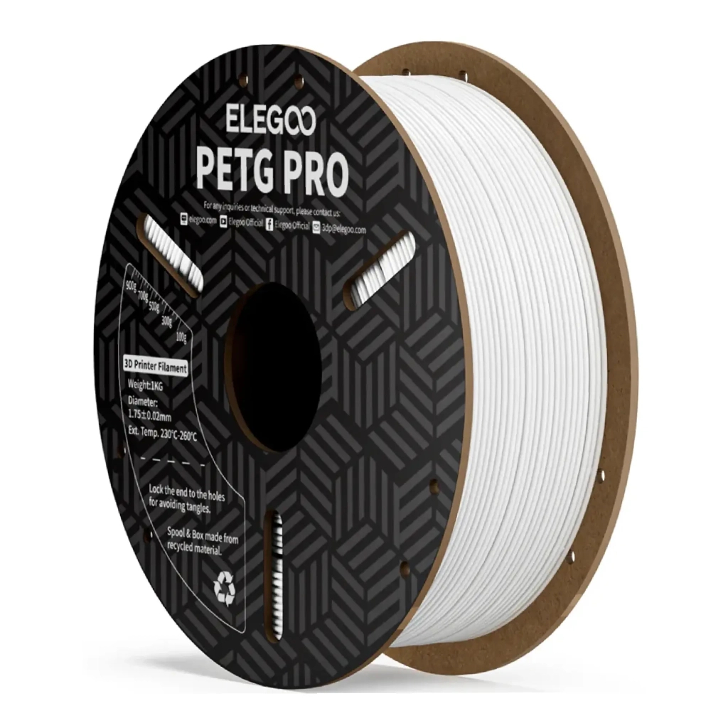 Пластик для 3D-принтера ELEGOO PETG PRO 1кг, 1.75мм, white (50.203.0199) - зображення 1