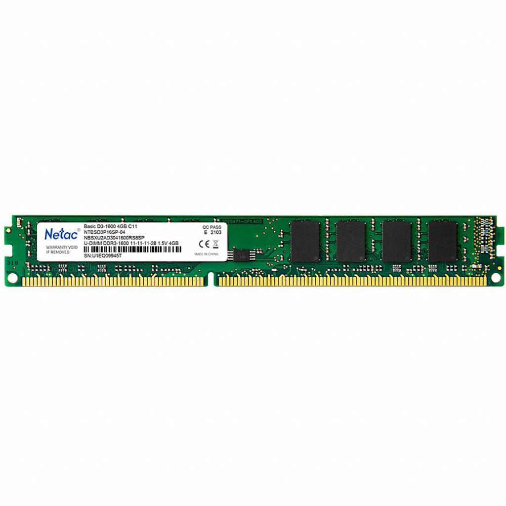 Модуль пам'яті для комп'ютера DDR3L 4GB 1600 MHz Netac (NTBSD3P16SP-04) - зображення 1