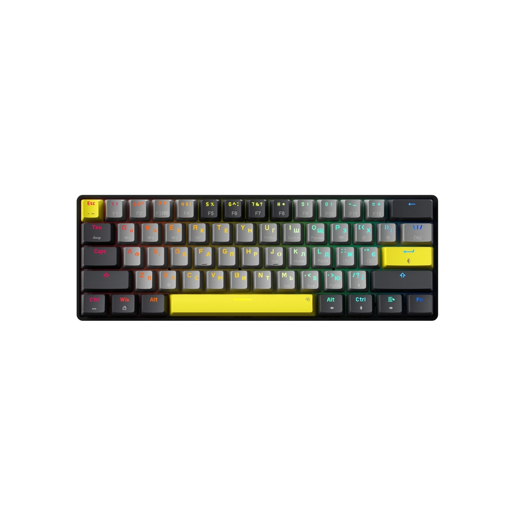 Клавіатура GamePro MK130G Pro Outemu Red Switch Hot-Swap 60 RGB USB/Wireless/Bluetooth Black (MK130G Pro) - изображение 1