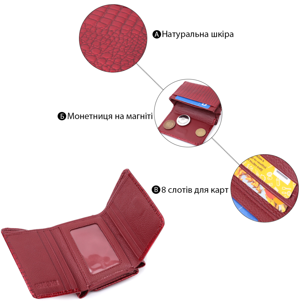 Гаманець ST Leather З натуральної шкіри Червоний (22731) - зображення 4