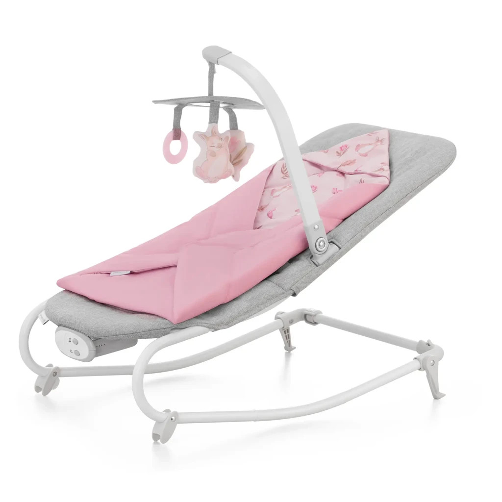 Крісло-гойдалка Kinderkraft шезлонг Felio 2 Peony Rose (5902533921096) - зображення 1