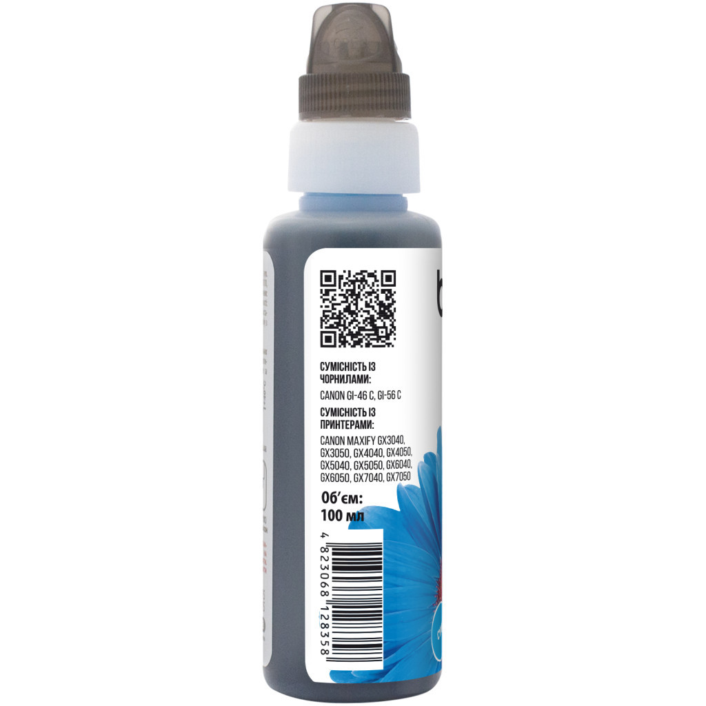 Чорнило Barva Canon GI-46 100 мл, Pigmented cyan, флакон OneKey 1K (CGI46-904-1K) - изображение 2