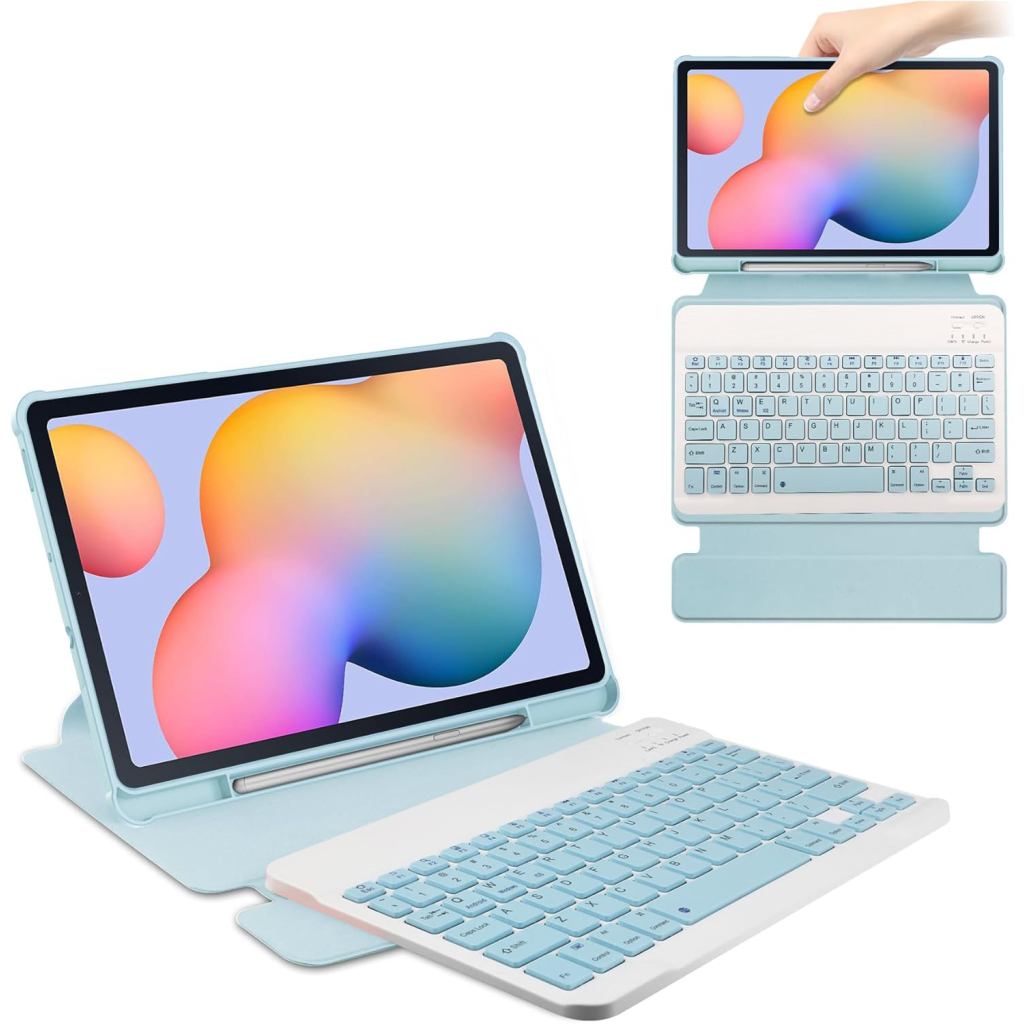 Чохол до планшета BeCover 360° Rotatable + Keyboard Samsung Tab S6 Lite (2024) 10.4" P620/P625/P627 Light Blue (712590) - зображення 2