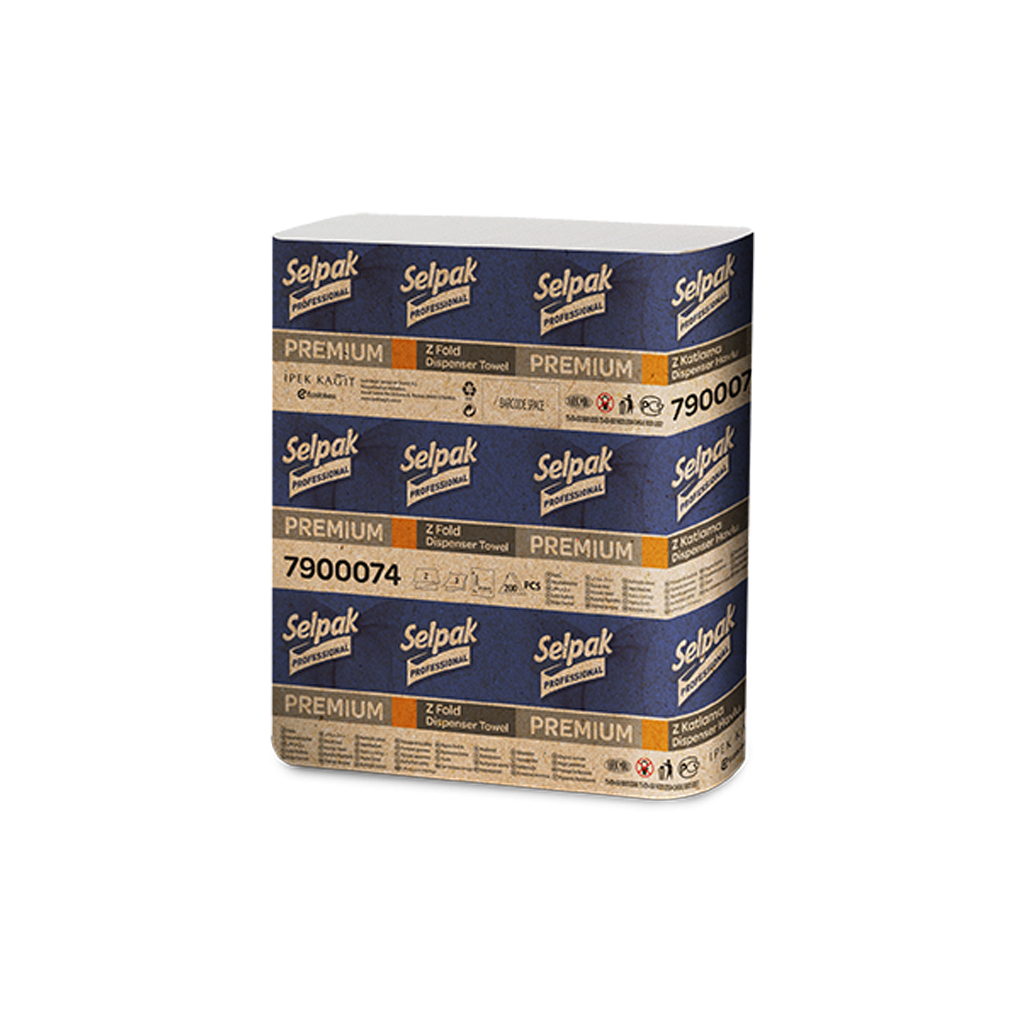 Паперові рушники Selpak Professional Premium Z-складання 2 шари 200 аркушів (8690530786875) - зображення 1