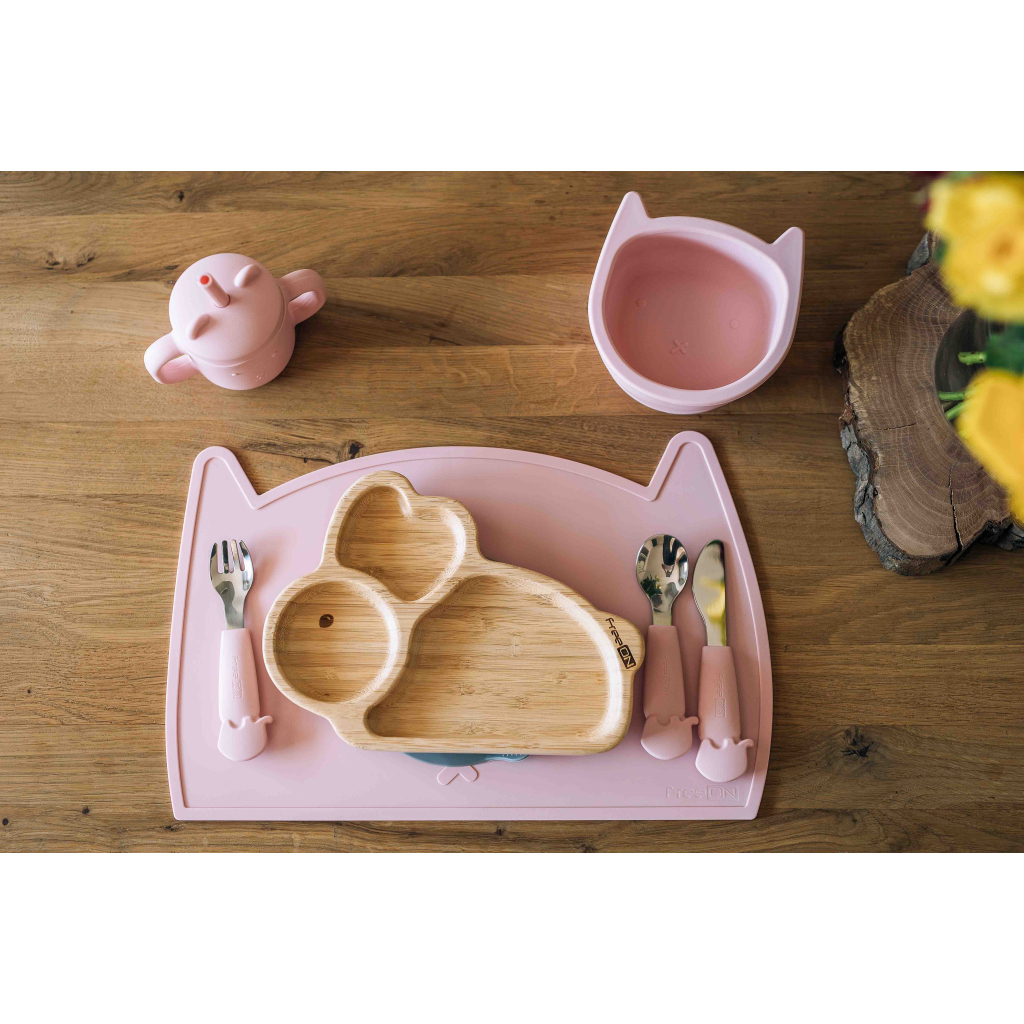 Набір дитячого посуду FreeON Kitty силіконовий килимок для годування, pink (46385) - picture 3