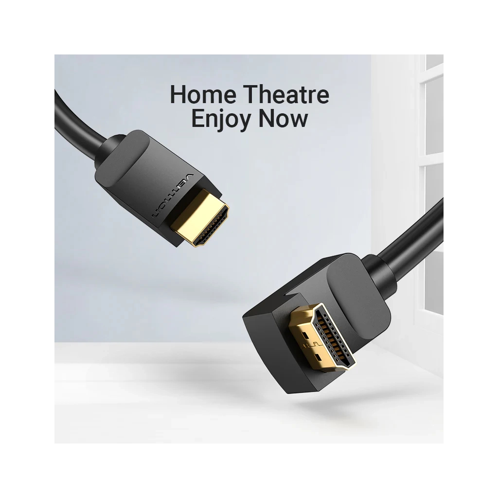 Кабель мультимедійний HDMI M to HDMI M 1.0m 90° corner black Vention (AAQBF) - изображение 10