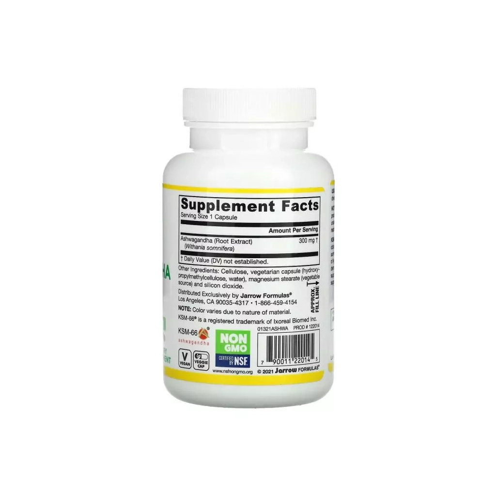 Вітамінно-мінеральний комплекс Jarrow Formulas Ашваганда, Ashwagandha, 120 вегетаріанських капсул (JRW-22014) - зображення 2