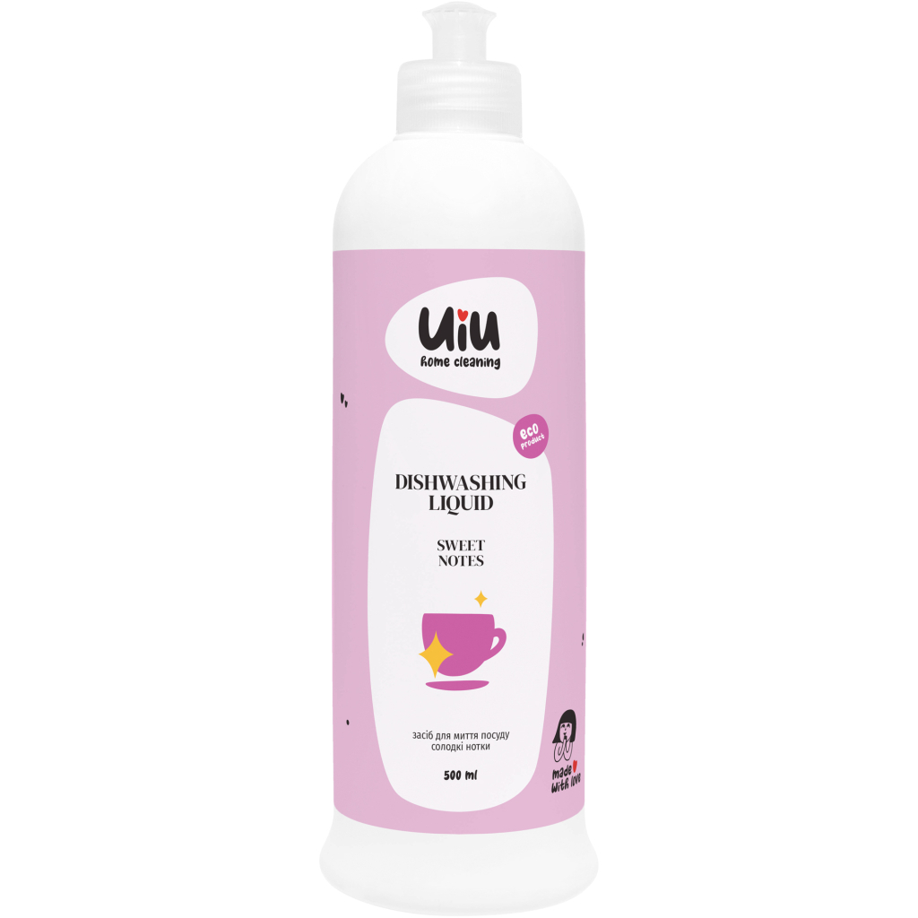 Засіб для ручного миття посуду UIU Солодкі нотки 500 мл (4820152332813) - зображення 1