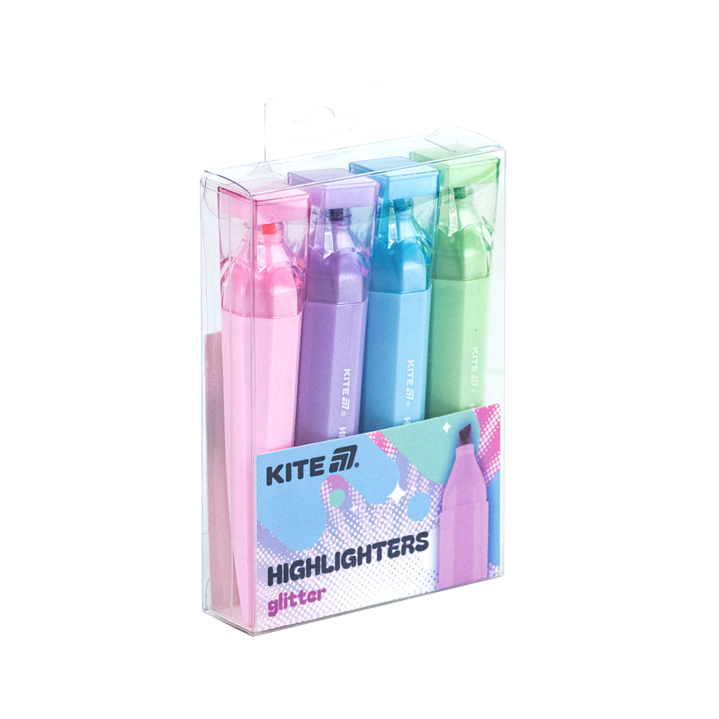 Набір маркерів Kite Highlighter Creative Glitter, набір з 4-х кольорів (K24-1146-4) - зображення 4