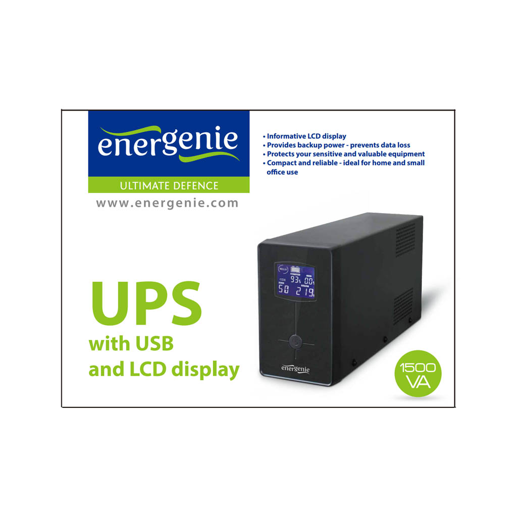 Пристрій безперебійного живлення EnerGenie EG-UPS-034 1500VA LCD (EG-UPS-034) - зображення 2