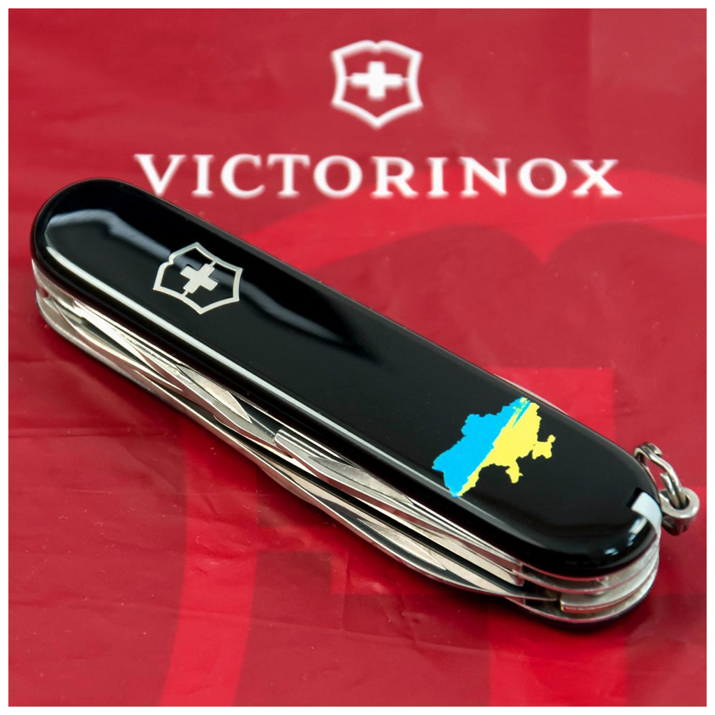 Ніж Victorinox Climber Ukraine Black "Карта України Жовто-Блакитна" (1.3703.3_T1166u) - зображення 2