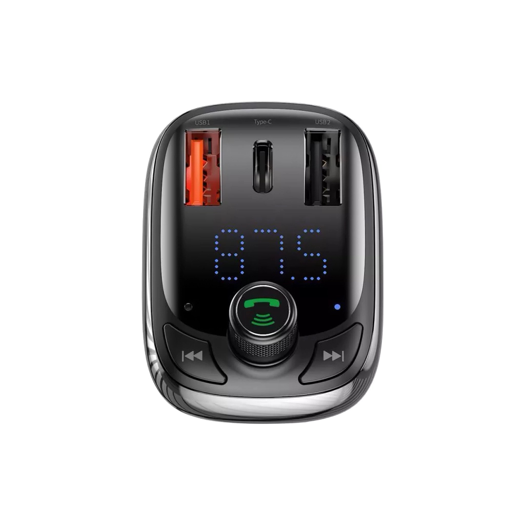 FM модулятор Baseus FM Launcher S-13 2 USB + Type-C (CCMT000101) - изображение 3
