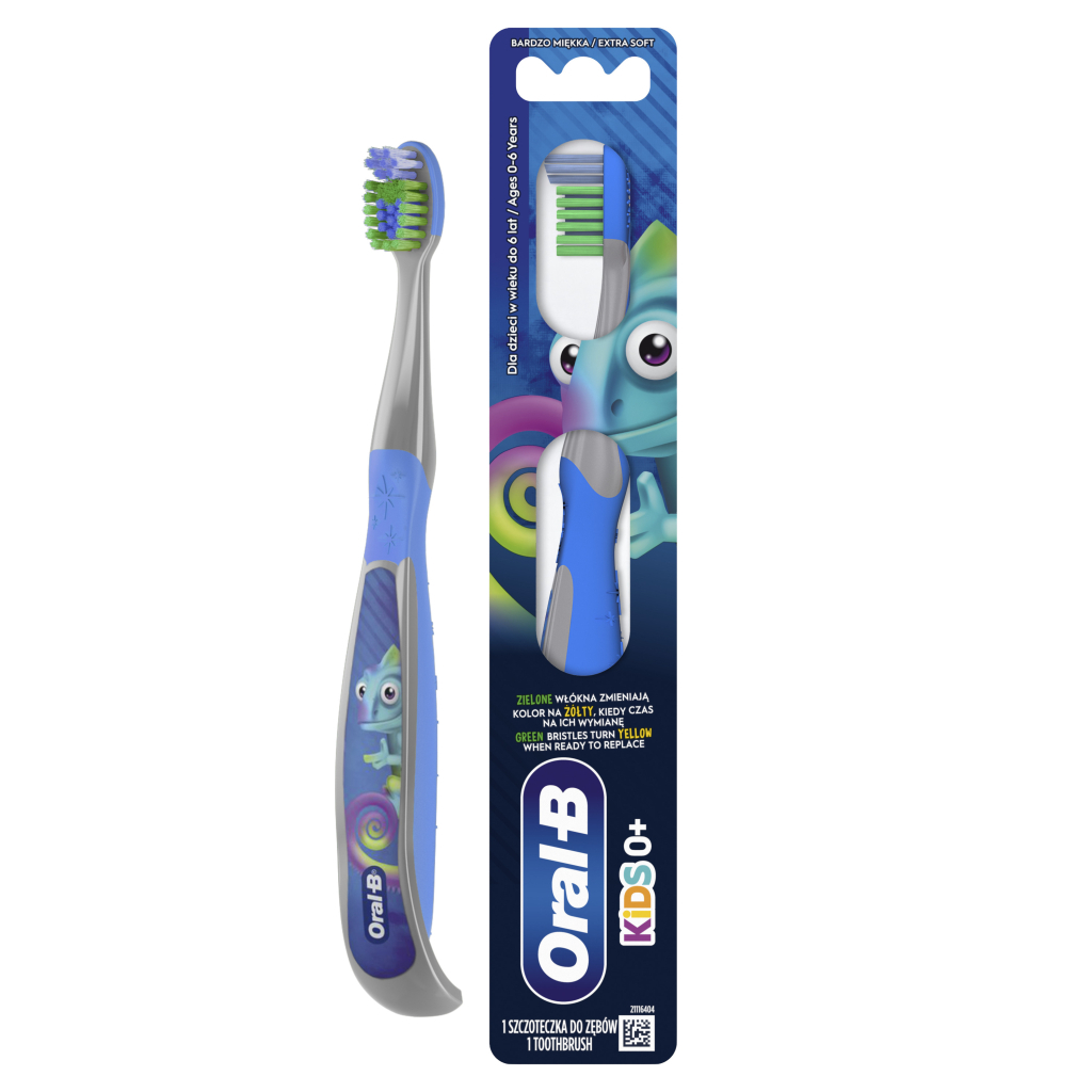Дитяча зубна щітка Oral-B Kids 0+ років Екстрам'якої жорсткості 1 шт (8700216749497) - зображення 1
