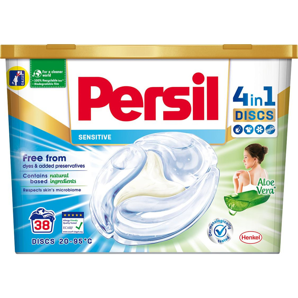 Капсули для прання Persil Discs Сенситив 38 шт. (9000101511604) - зображення 1