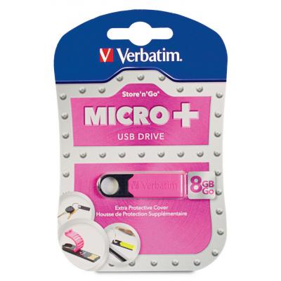 USB флеш накопичувач Verbatim 8GB Micro+ Hot Pink USB 2.0 (97757) - зображення 5