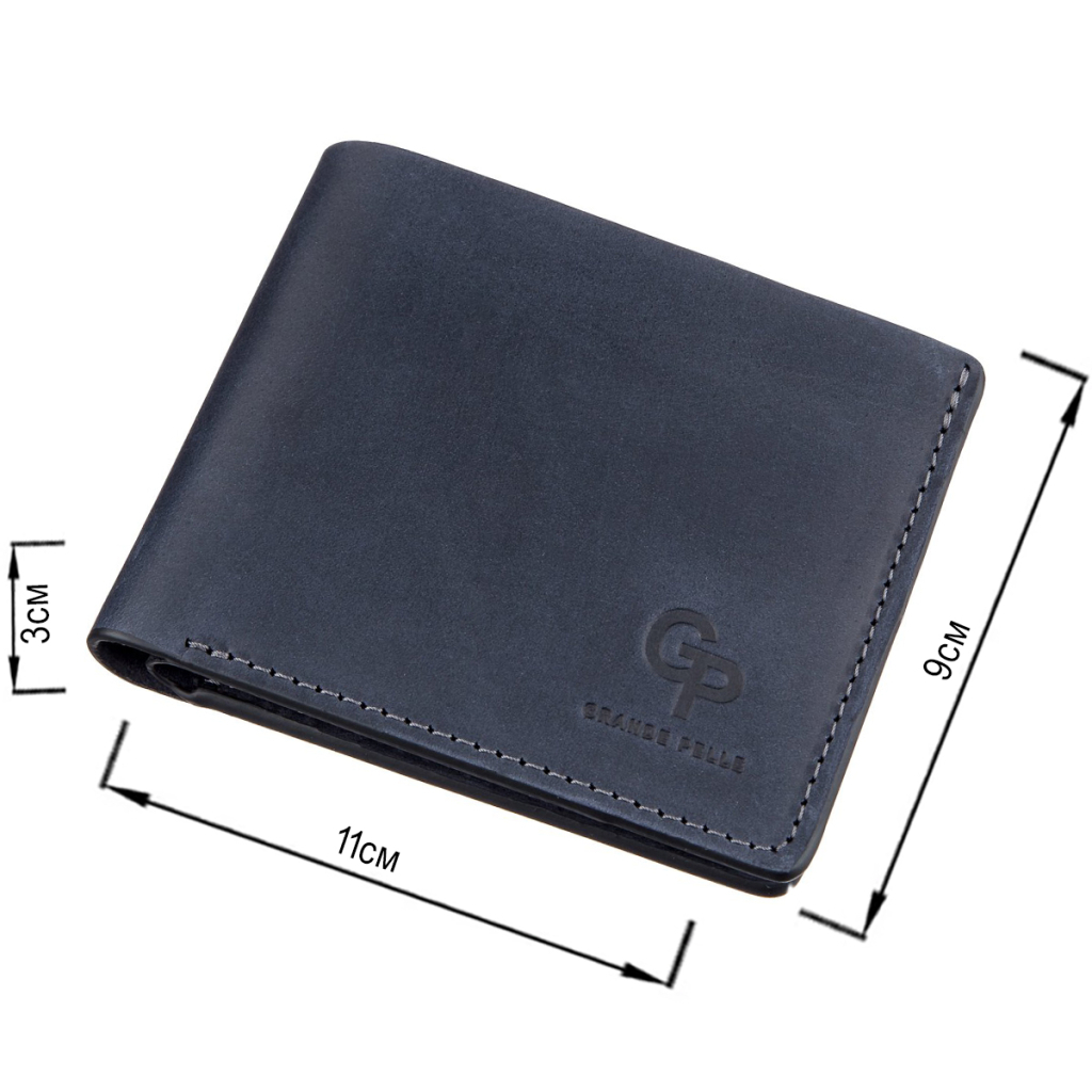 Портмоне Grande Pelle Унісекс на магніті Синє (11209) - зображення 3