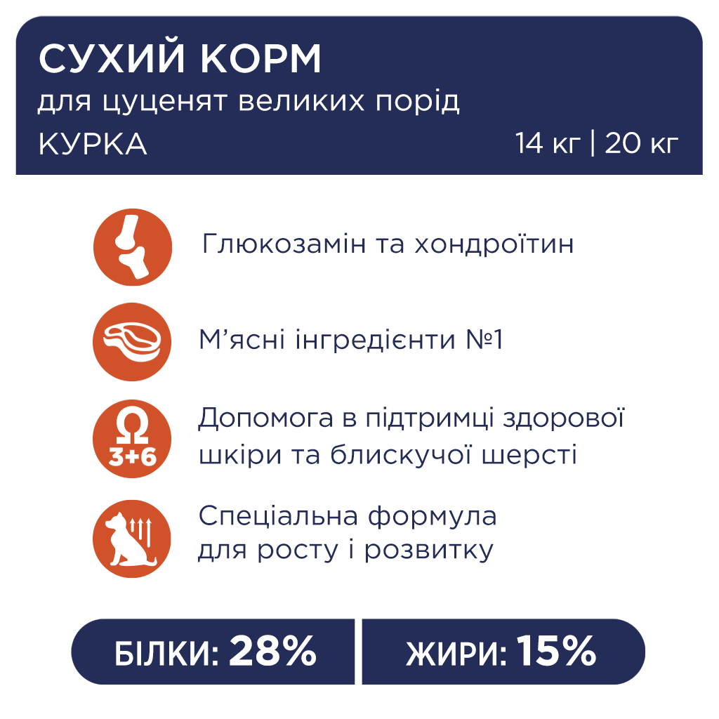 Сухий корм для собак Club 4 Paws Преміум. Для цуценят великих порід зі смаком курки 2 кг (4820083909481) - зображення 3