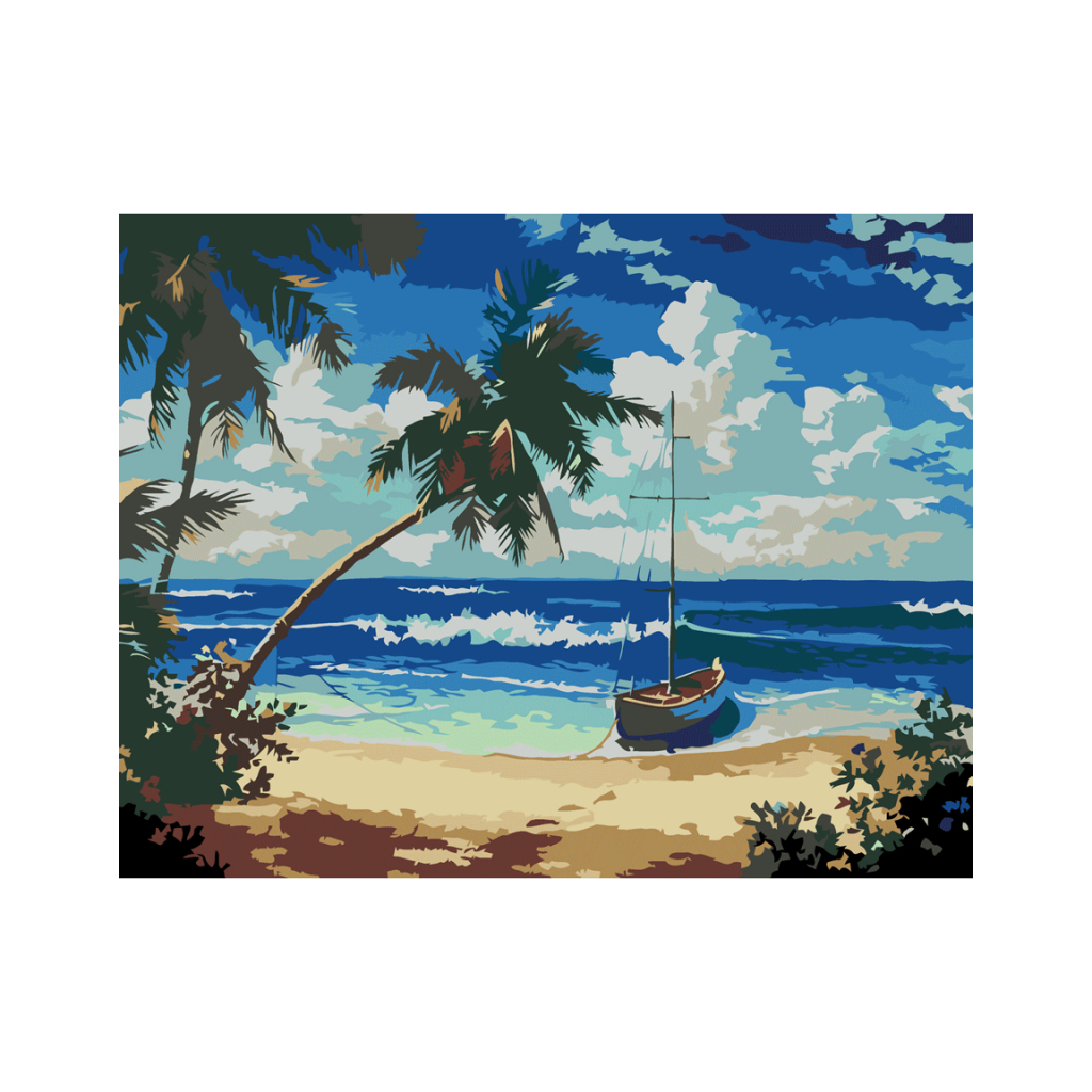 Картина по номерам Rosa Start Човен на узбережжі 35 х 45 см (4823098514107) - зображення 1