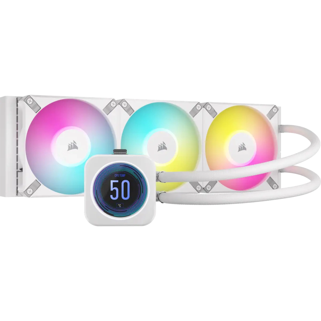 Система рідинного охолодження Corsair iCUE H150i Elite LCD XT White (CW-9060077-WW) - зображення 1