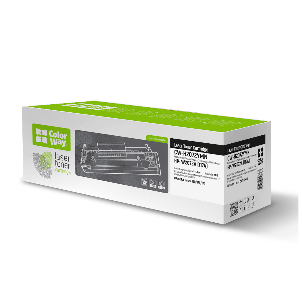Картридж ColorWay HP (W2072A) CL 150/178/179 Yellow, without chip (CW-H2072YMN) - зображення 1