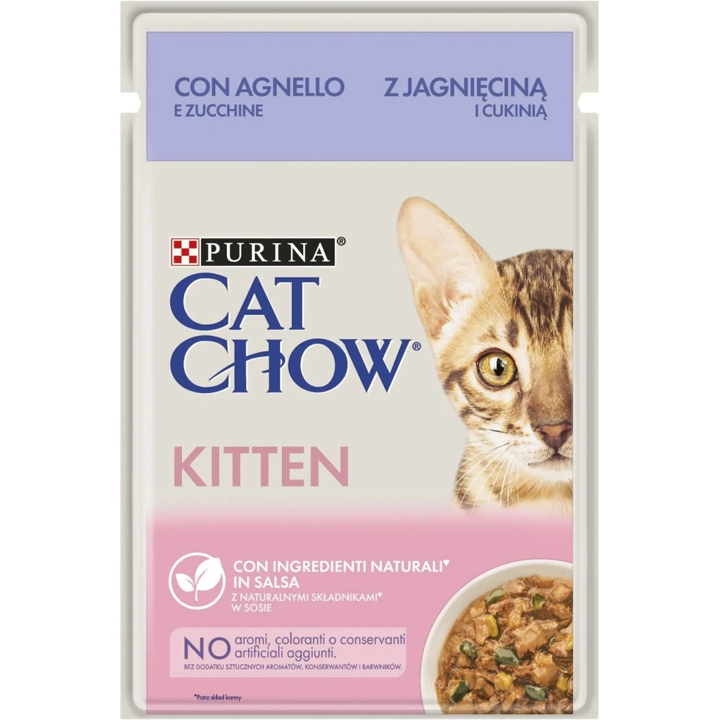 Вологий корм для кішок Purina Cat Chow З Ягням та Цукіні в желе 85 г (8445290426536) - зображення 1