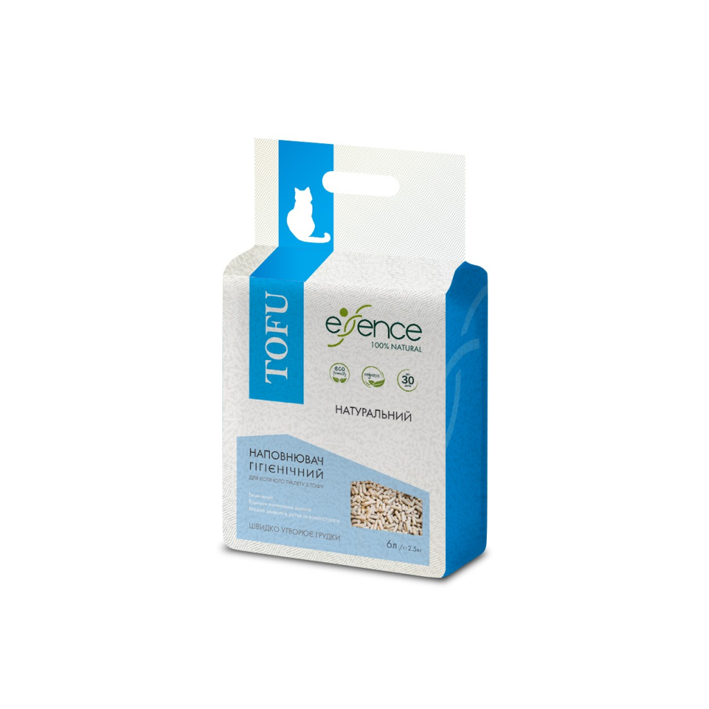Наповнювач для туалету Essence Tofu натуральний 2 мм 6 л (4820261920031) - изображение 2