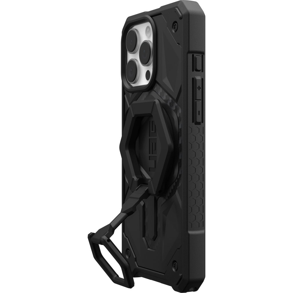 Чохол до мобільного телефона UAG iPhone 16 Pro Max, Monarch Pro Magsafe Carbon Fiber/Black Stand (1144571BV01) - зображення 3