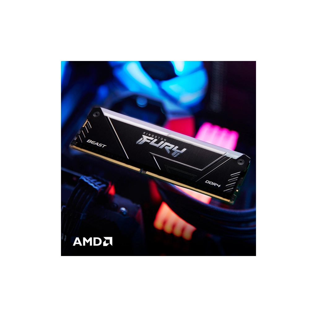 Модуль пам'яті для комп'ютера DDR4 32GB (2x16GB) 3200 MHz Beast RGB Black Kingston Fury (ex.HyperX) (KF432C16BB12AK2/32WP) - зображення 10