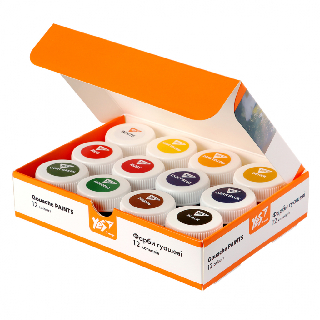 Гуашеві фарби Yes Orange Line 12 кольорів по 20 мл (230432) - изображение 2